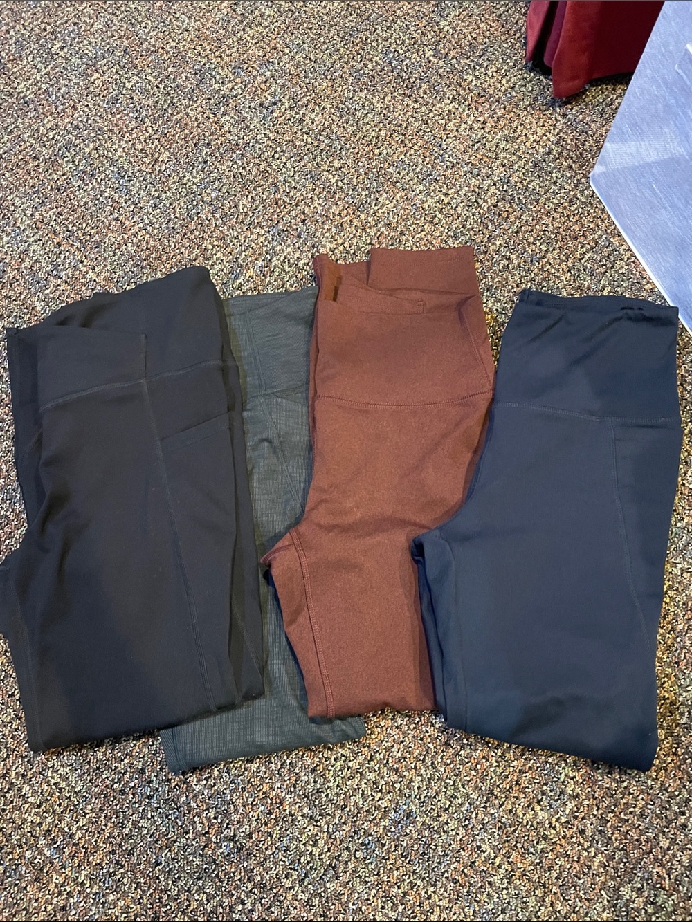 GAIAM, ALL IN MOTION, DANSKIN Women's Leggings Pack -Black,Charcoal, Rust, Black